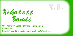 nikolett bondi business card